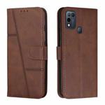 For Infinix Hot 10 Play / Smart 5 2021 Stitching Calf Texture Buckle Leather Phone Case(Brown)