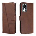 For Infinix Hot 11S NFC Stitching Calf Texture Buckle Leather Phone Case(Brown)
