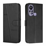 For Infinix Hot 11S with Fingerprint Hole Stitching Calf Texture Buckle Leather Phone Case(Black)