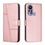 For Infinix Hot 11S with Fingerprint Hole Stitching Calf Texture Buckle Leather Phone Case(Pink)