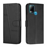 For Infinix Hot 10S / 10T / 10S NFC Stitching Calf Texture Buckle Leather Phone Case(Black)