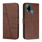 For Infinix Hot 10S / 10T / 10S NFC Stitching Calf Texture Buckle Leather Phone Case(Brown)