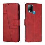 For Infinix Hot 10S / 10T / 10S NFC Stitching Calf Texture Buckle Leather Phone Case(Red)