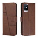 For Infinix Note 10 Stitching Calf Texture Buckle Leather Phone Case(Brown)