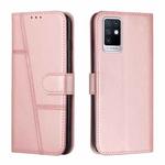 For Infinix Note 10 Stitching Calf Texture Buckle Leather Phone Case(Pink)