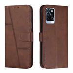 For Infinix Note 10 Pro Stitching Calf Texture Buckle Leather Phone Case(Brown)