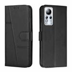 For Infinix Note 11 Stitching Calf Texture Buckle Leather Phone Case(Black)