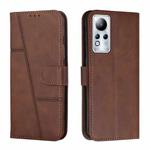 For Infinix Note 11 Stitching Calf Texture Buckle Leather Phone Case(Brown)