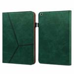 For Samsung Galaxy Tab A 10.1 (2019) T510 Solid Color Embossed Striped Leather Tablet Case(Green)