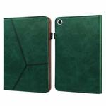 For Samsung Galaxy Tab A8 10.5 (2021) Solid Color Embossed Striped Leather Tablet Case(Green)