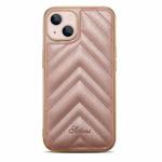 D-03 PU Leather + TPU + PC + Electroplated Phone Case For iPhone 13 Pro(Rose Gold)