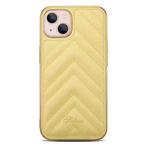 D-03 PU Leather + TPU + PC + Electroplated Phone Case For iPhone 13 Pro(Yellow)