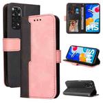 For Xiaomi Redmi Note 11 4G International/11S 4G International Stitching-Color PU Leather Phone Case(Pink)
