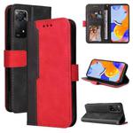 For Xiaomi Redmi Note 11 Pro 4G&5G International /11E Pro 5G CN Version Stitching-Color PU Leather Phone Case(Red)
