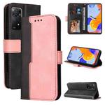 For Xiaomi Redmi Note 11 Pro 4G&5G International /11E Pro 5G CN Version Stitching-Color PU Leather Phone Case(Pink)