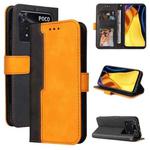 For Xiaomi Poco M4 Pro 4G Stitching-Color PU Leather Phone Case(Orange)