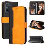 For OPPO Realme 9i/A36 4G/A76 4G Overseas Version Stitching-Color PU Leather Phone Case(Orange)