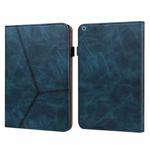 Solid Color Embossed Striped Smart Leather Case For iPad 10.2 2019 / Pro 10.5 inch(Blue)