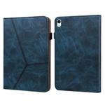Solid Color Embossed Striped Smart Leather Case For iPad Air 2022 / Air 2020 10.9(Blue)