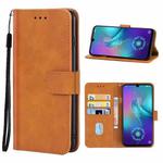 Leather Phone Case For TECNO Camon 12 Pro(Brown)