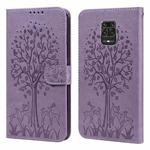 For Xiaomi Redmi Note 10 Lite Tree & Deer Pattern Pressed Flip Leather Phone Case(Purple)