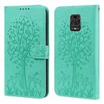 For Xiaomi Redmi Note 10 Lite Tree & Deer Pattern Pressed Flip Leather Phone Case(Green)