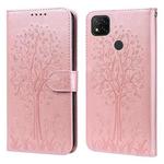 For Xiaomi Poco C3 / Redmi 9C Tree & Deer Pattern Pressed Flip Leather Phone Case(Pink)