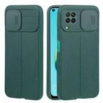 For Huawei P40 Lite / nova 7i Litchi Texture Sliding Camshield TPU Phone Case(Dark Green)