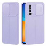For Huawei Y7a / P Smart 2021 Litchi Texture Sliding Camshield TPU Phone Case(Light Purple)