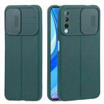 For Huawei Y9s Litchi Texture Sliding Camshield TPU Phone Case(Dark Green)