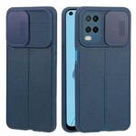 For OPPO A54 4G Litchi Texture Sliding Camshield TPU Phone Case(Blue)