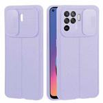 For OPPO A94 4G / Reno5 F / Reno5 Lite / F19 Litchi Texture Sliding Camshield TPU Phone Case(Light Purple)