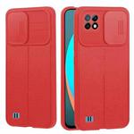 For OPPO Realme C11 / C20 Litchi Texture Sliding Camshield TPU Phone Case(Red)