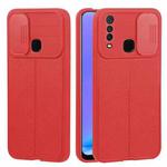 For vivo Y17 Litchi Texture Sliding Camshield TPU Phone Case(Red)