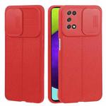 For Samsung Galaxy A52 5G / 4G Litchi Texture Sliding Camshield TPU Phone Case(Red)