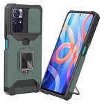 For Xiaomi Redmi Note 11S / Note 11 4G 2022 Sliding Camera Cover Design PC + TPU Shockproof Phone Case(Dark Green)