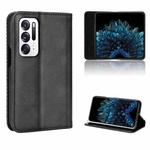 For OPPO Find N Magnetic Buckle Retro Texture Leather Phone Case(Black)