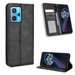 For OPPO Realme 9 Pro Magnetic Buckle Retro Texture Leather Phone Case(Black)