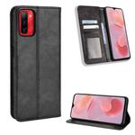 For Ulefone Note 12P Magnetic Buckle Retro Texture Leather Phone Case(Black)