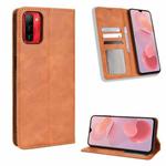 For Ulefone Note 12P Magnetic Buckle Retro Texture Leather Phone Case(Brown)