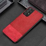 For Samsung Galaxy A13 4G Shockproof Splicing PU + Cloth Protective Case(Stitching Red)