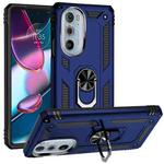 For Motorola Edge 30 Pro Shockproof TPU + PC Phone Case with Holder(Blue)