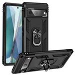 For Google Pixel 7 Shockproof TPU + PC Phone Case with Holder(Black)
