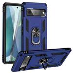 For Google Pixel 7 Shockproof TPU + PC Phone Case with Holder(Blue)