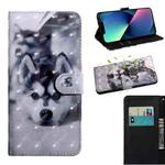 For iPhone 13 mini 3D Painting Pattern Coloured Drawing Leather Phone Case (Husky)