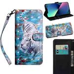 For iPhone 13 mini 3D Painting Pattern Coloured Drawing Leather Phone Case (Tiger)