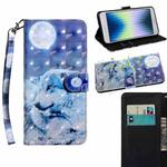 For iPhone SE 2022 3D Painting Pattern Coloured Drawing Leather Phone Case(Wolf)