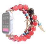 Beaded Crown Anchor Watch Band For Apple Watch Series 8&7 41mm / SE 2&6&SE&5&4 40mm / 3&2&1 38mm(Red)