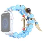 Beaded Crown Anchor Watch Band For Apple Watch Series 8&7 41mm / SE 2&6&SE&5&4 40mm / 3&2&1 38mm(Blue)