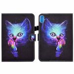 For Lenovo Legion Y700 Colored Drawing Smart Leather Tablet Case(Magic Cat)
